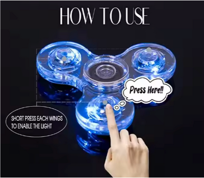 LED Luminous Transparent Fidget Spinner – Light-Up Stress Relief Toy