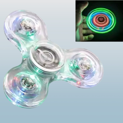 LED Luminous Transparent Fidget Spinner – Light-Up Stress Relief Toy