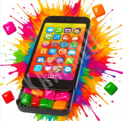 Mi-Phone Toy Cell Phone Case with Assorted Chewy Gum – 2 Pack (0.71 oz)