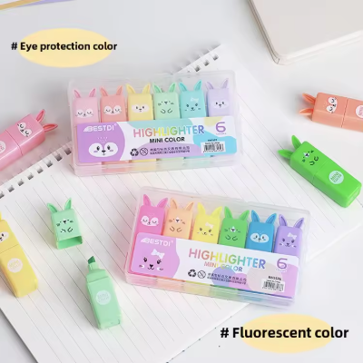 Mini Bunny Highlighter Pen Set – 4 Pack Pastel Markers