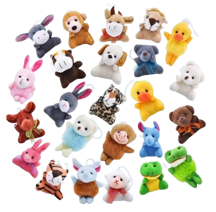 Safe Haven & CO 3-Pack Mini Plush Animal Hanging Toys – Assorted Characters