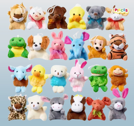 Mini Plush Animal Toy Keychain – Assorted Characters for Kids