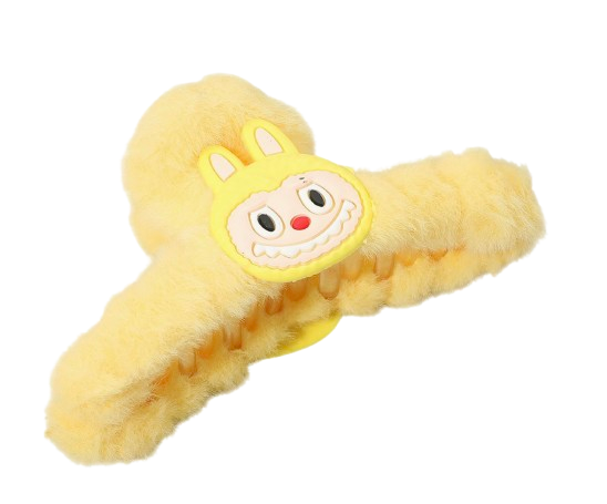 Monster Bunny Fuzzy Plush Hair Claw Clips – 6-Pack
