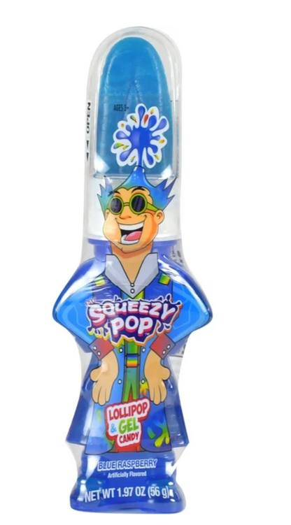 Mr. Squeezy Pop Lollipop & Gel Candy – 3 Pack (Blue Raspberry, Green Apple, Strawberry)