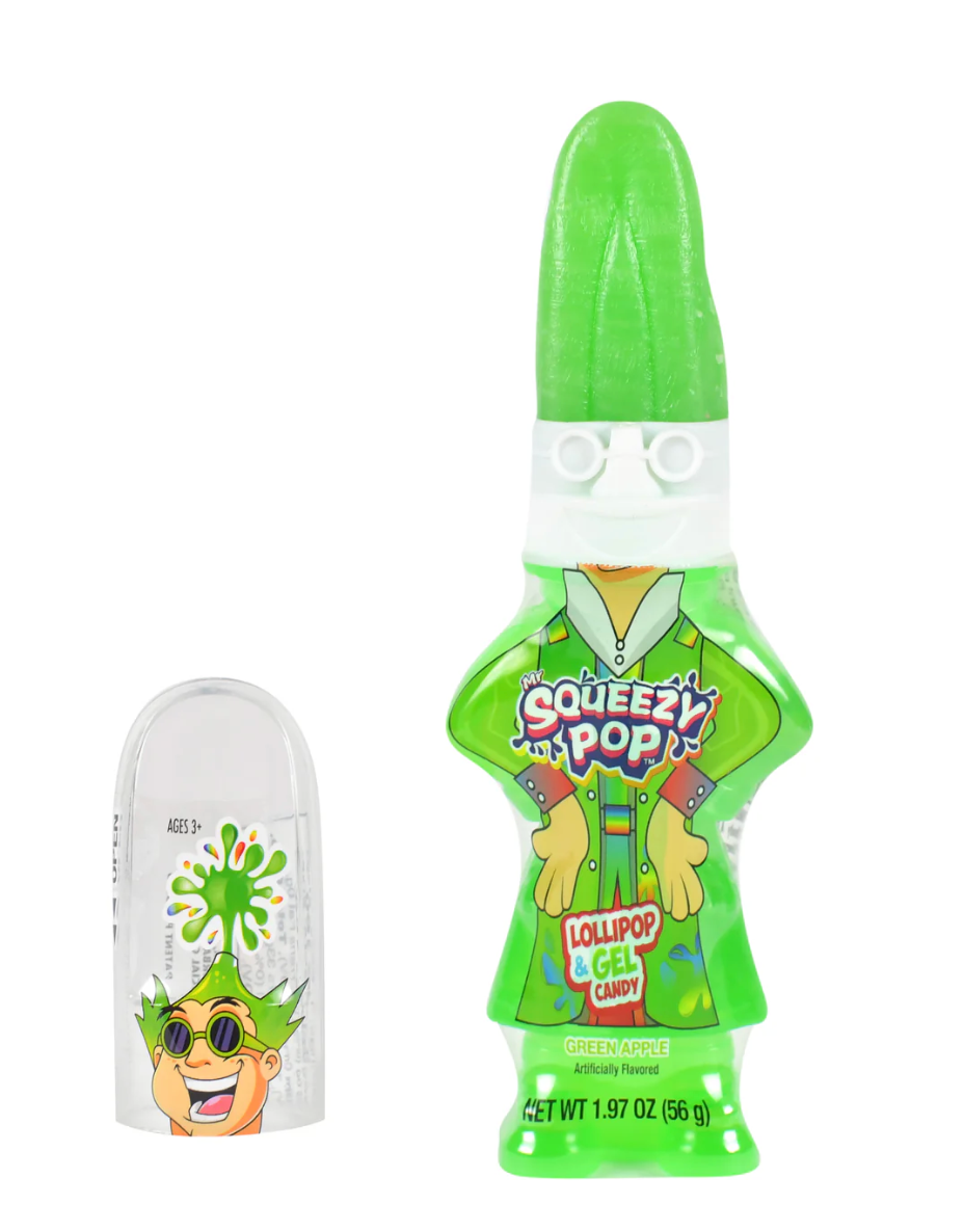 Mr. Squeezy Pop Lollipop & Gel Candy – 3 Pack (Blue Raspberry, Green Apple, Strawberry)