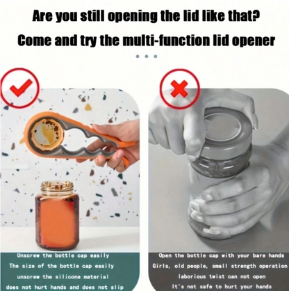 Multi-Size Anti-Slip Jar & Bottle Opener – 4-in-1 Grip Tool for Jars, Lids & Caps