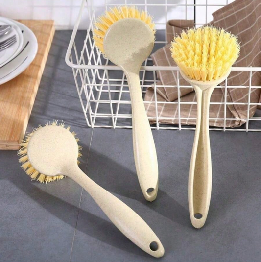 Eco-Friendly Wheat Straw Kitchen Brush – Durable Bristle Scrubber for Dishes, Pots & Pans