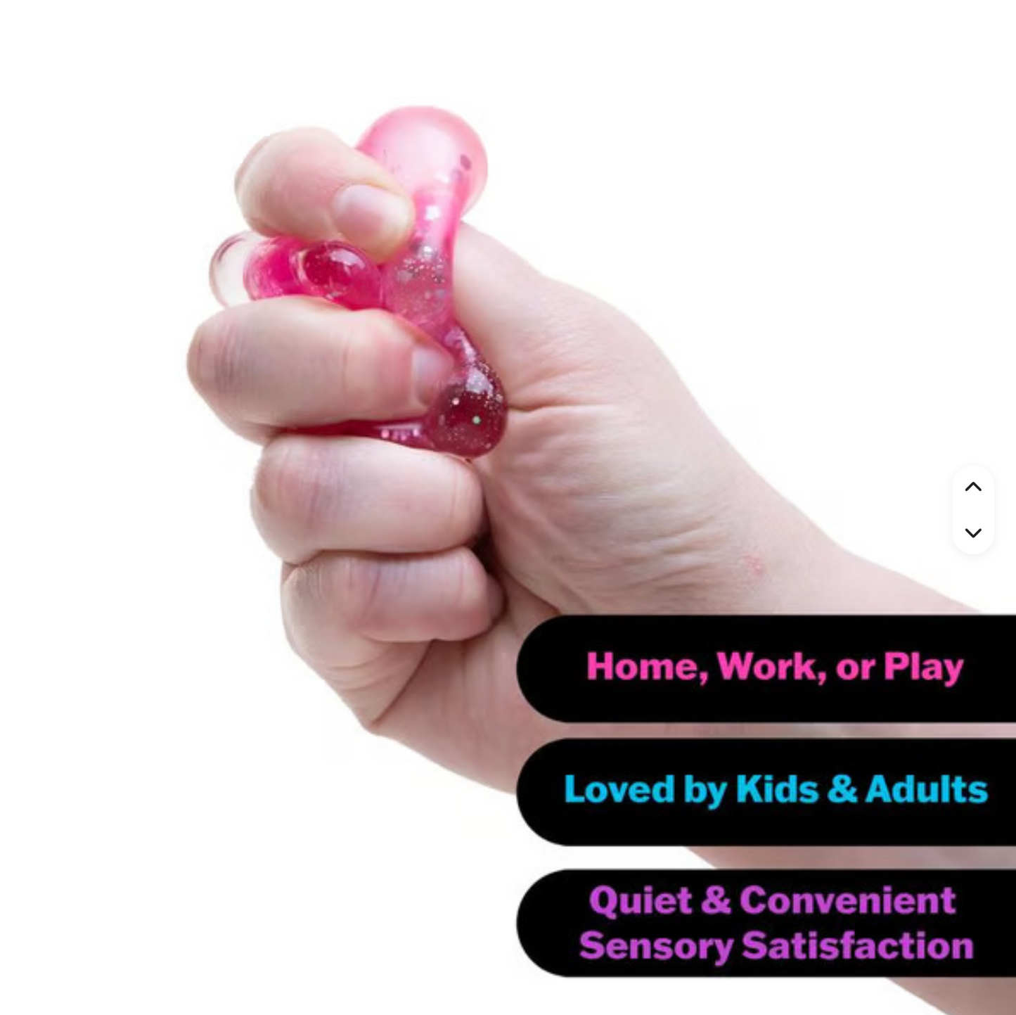 Teenie Sparkle Squeeze Hearts – 3-Pack - 1.5 Inches Mini Squishy Fidget Toys