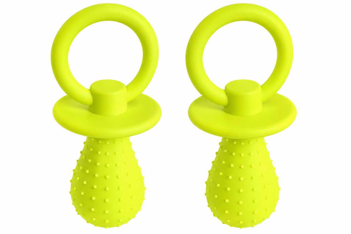 2-Pack Dog Pacifier-Shaped Chew Toys – Textured Puppy Teething & Interactive Pet Toys