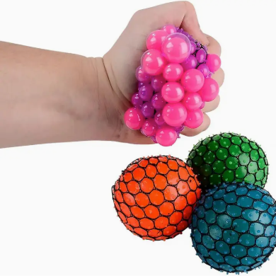 2-Pack (3 inch) Mesh Stress Balls – Sensory Squeeze Toys for Kids, Anxiety Relief & ADHD Support