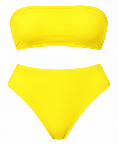 Women’s Bandeau Bra Top & High-Waist Panty Set – Soft Seamless Comfort