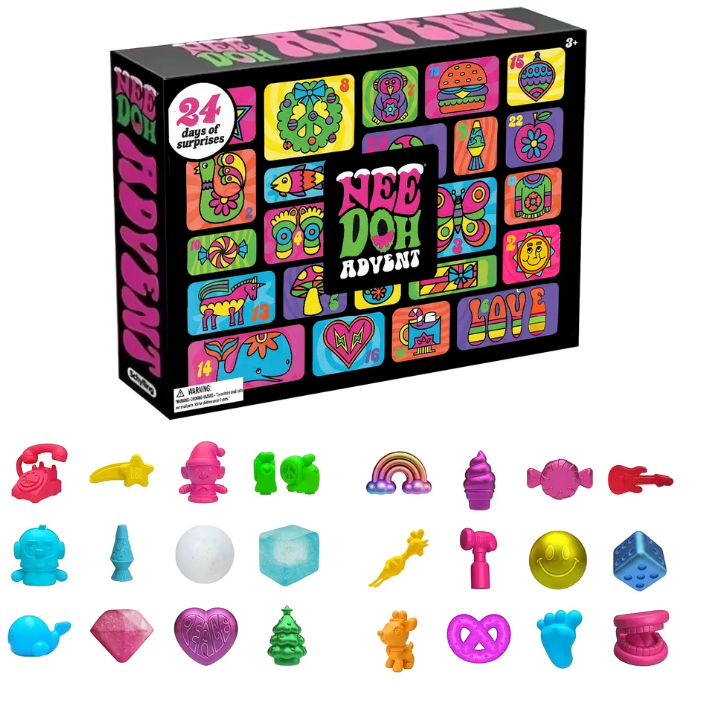 Nee Doh Advent Calendar – 24-Piece Blind Box Squishy Fidget Toy Set for Stress Relief