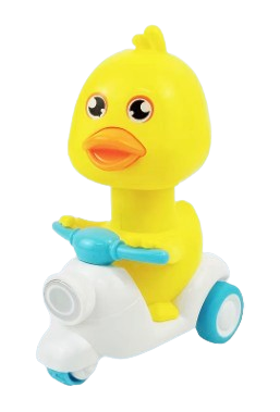 Cartoon Duck Pull-Back Scooter Toy Set – Colorful Mini Duck Riders (4-Pack)