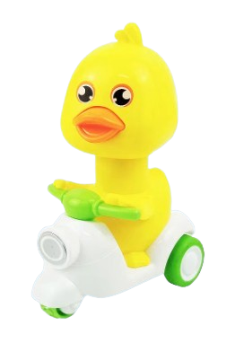 Cartoon Duck Pull-Back Scooter Toy Set – Colorful Mini Duck Riders (4-Pack)
