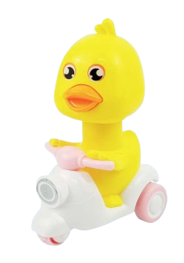 Cartoon Duck Pull-Back Scooter Toy Set – Colorful Mini Duck Riders (4-Pack)
