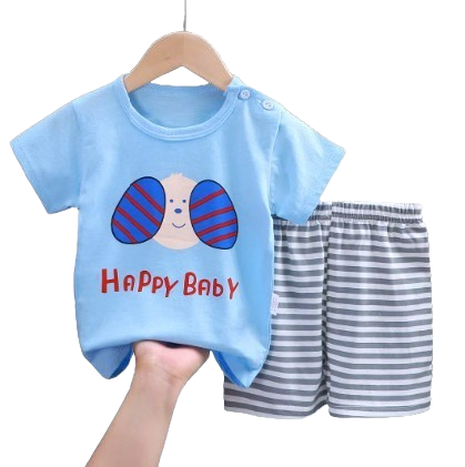 Boys’ 2-Piece Cartoon T-Shirt & Shorts Set – Summer Cotton Outfit