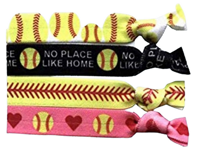 (2-Packs) 4PC Softball Hair Ties