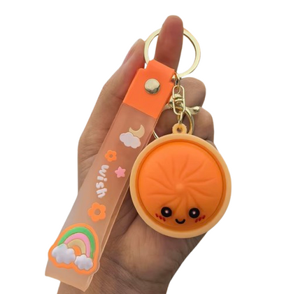 Cute Dumpling Squishy Keychains – 2-Pack Stress Relief Fidget Toys