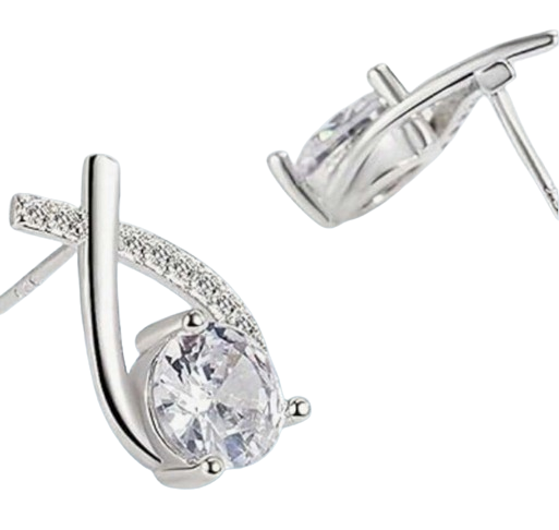 Retro Minimalist Zircon Accent Earrings