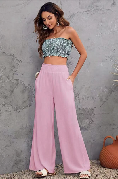 Women’s High Waist Palazzo Pants Wide Leg Casual Lounge Pants