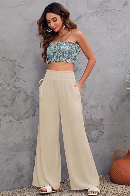 Women’s High Waist Palazzo Pants Wide Leg Casual Lounge Pants