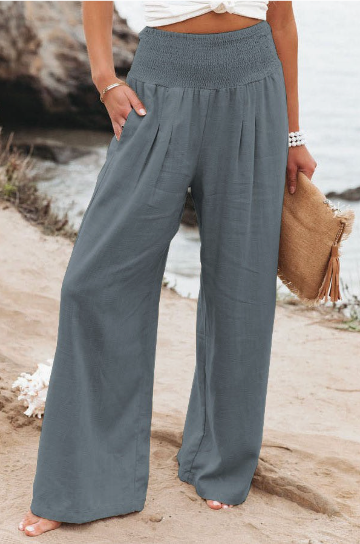 Women’s High Waist Palazzo Pants Wide Leg Casual Lounge Pants