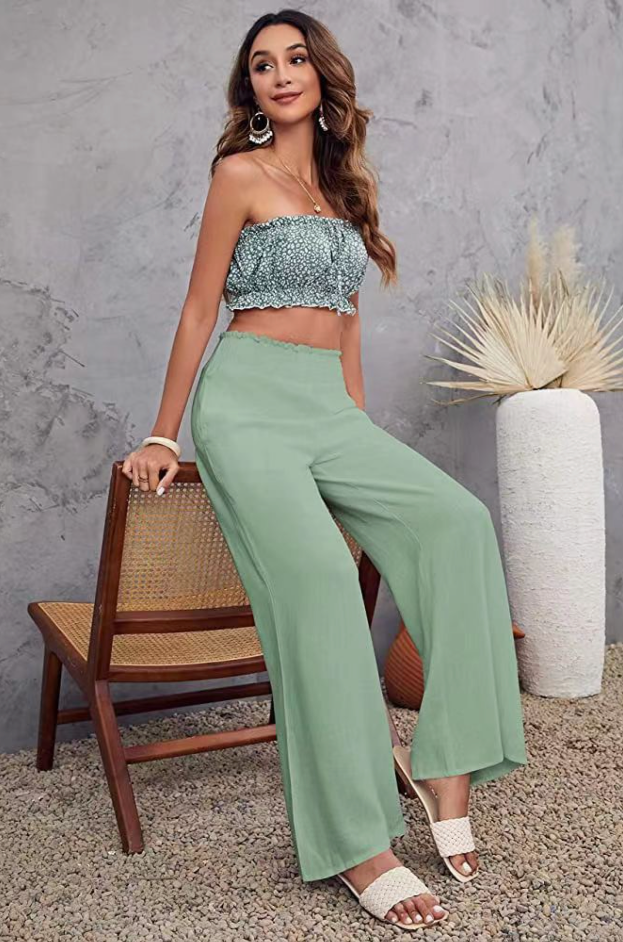 Women’s High Waist Palazzo Pants Wide Leg Casual Lounge Pants