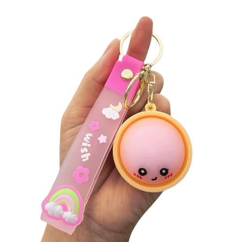 Cute Dumpling Squishy Keychains – 2-Pack Stress Relief Fidget Toys