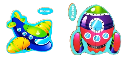 Safe Haven & CO Wooden Toddler Jigsaw Puzzle Set – 2 Pack Learning Puzzles (12–24 Months)