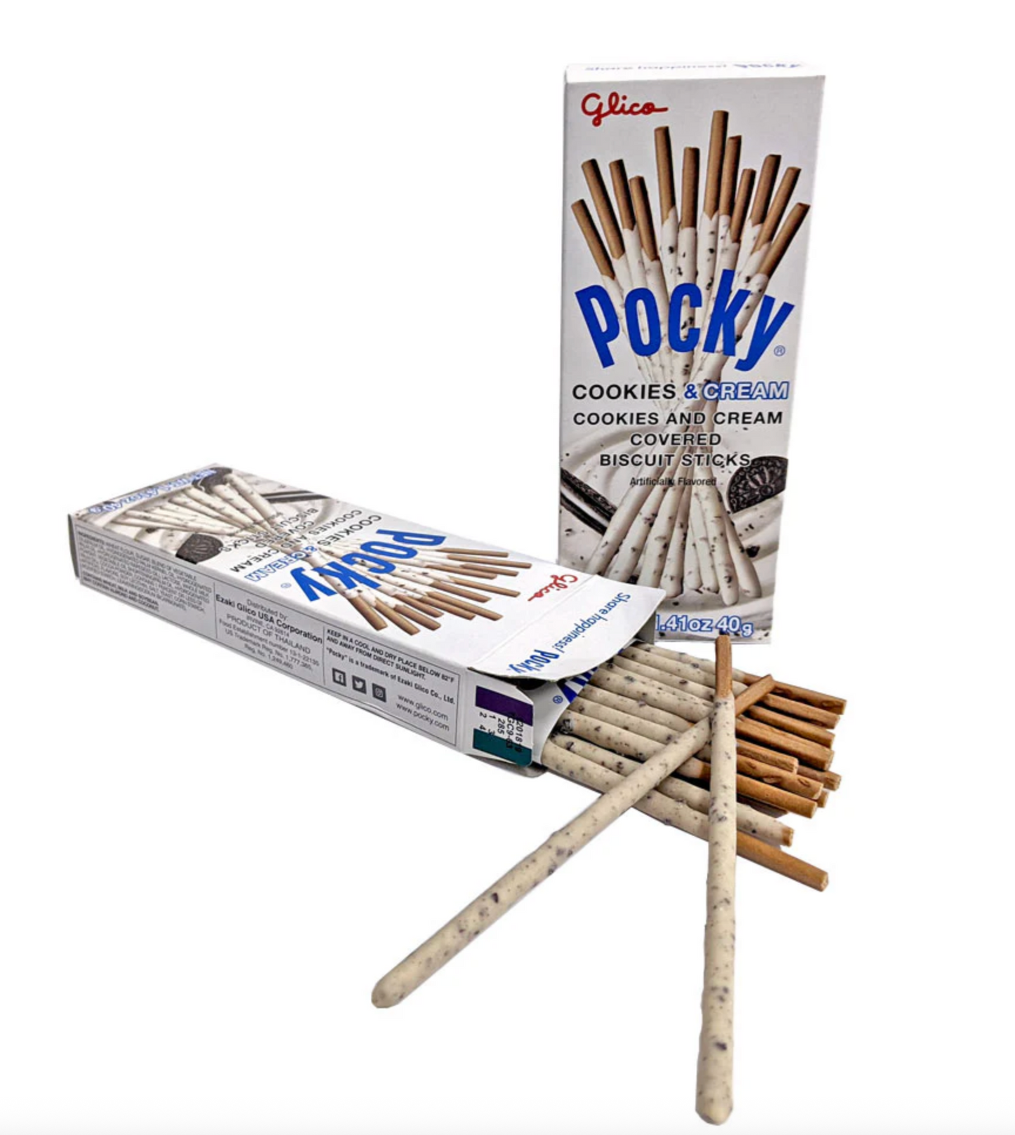 Pocky Cookies & Cream Biscuit Sticks 2.47oz (2-Pack) by Glico
