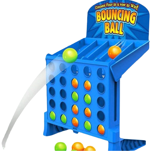 Point Games Bounce 4 In A Row – Portable Connect Game with Bouncing Balls