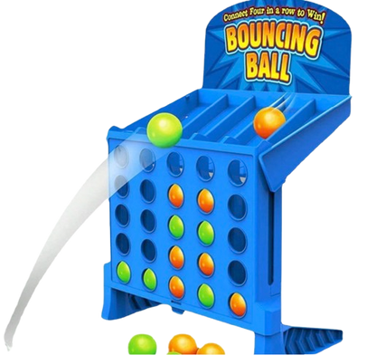 Point Games Bounce 4 In A Row – Portable Connect Game with Bouncing Balls