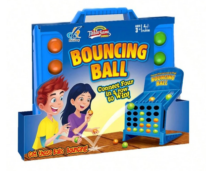 Point Games Bounce 4 In A Row – Portable Connect Game with Bouncing Balls