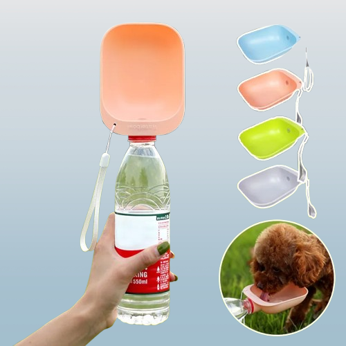 Portable Pet Water Bottle Feeder – Clip-On Drinking Bowl for Dogs & Cats