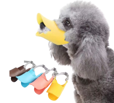 Safe Haven & CO Adjustable Duck-Bill Dog Muzzle – Soft Silicone Pet Mouth Cover