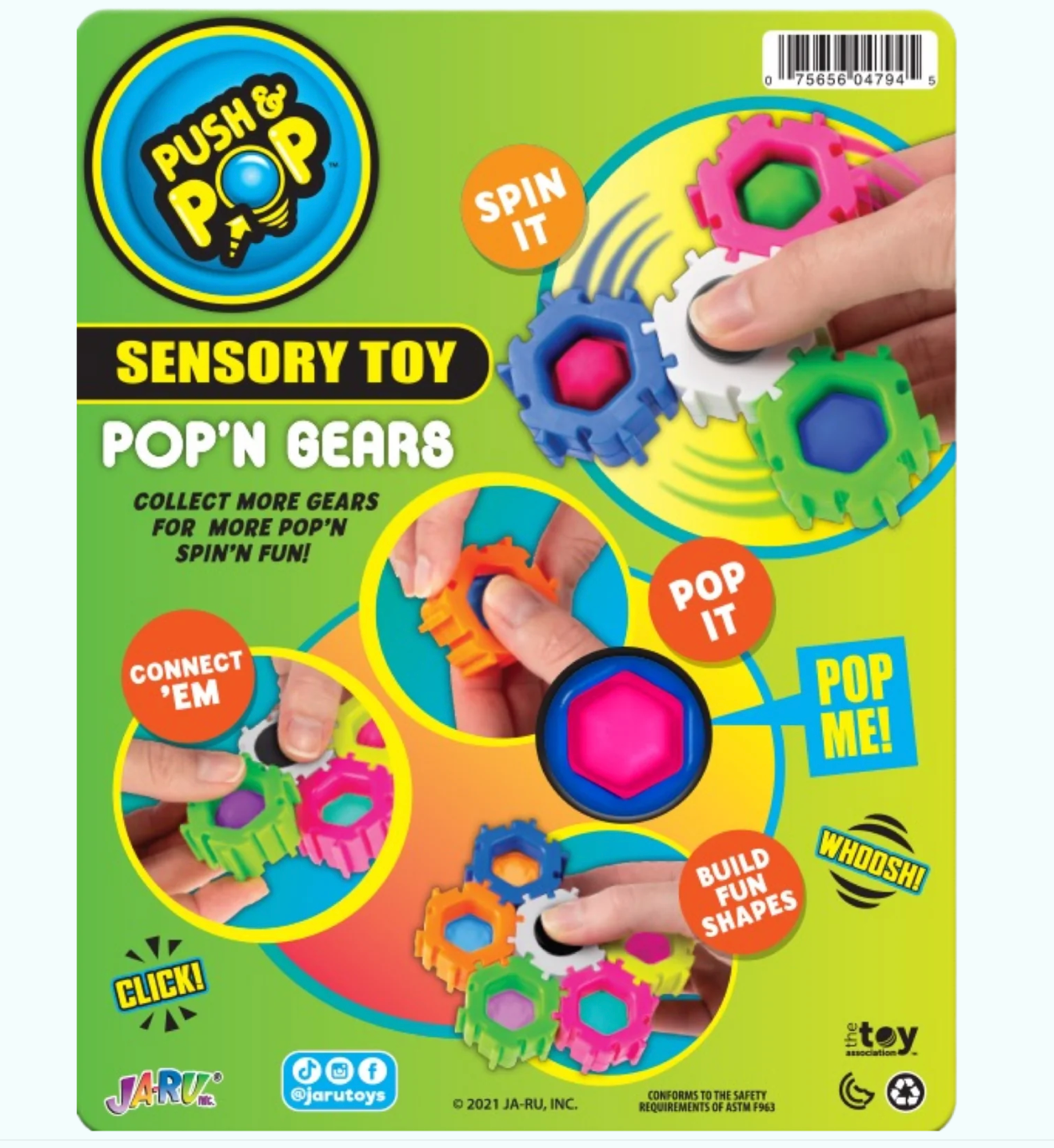 Push & Pop Pop ‘n Gears Sensory Fidget Toy