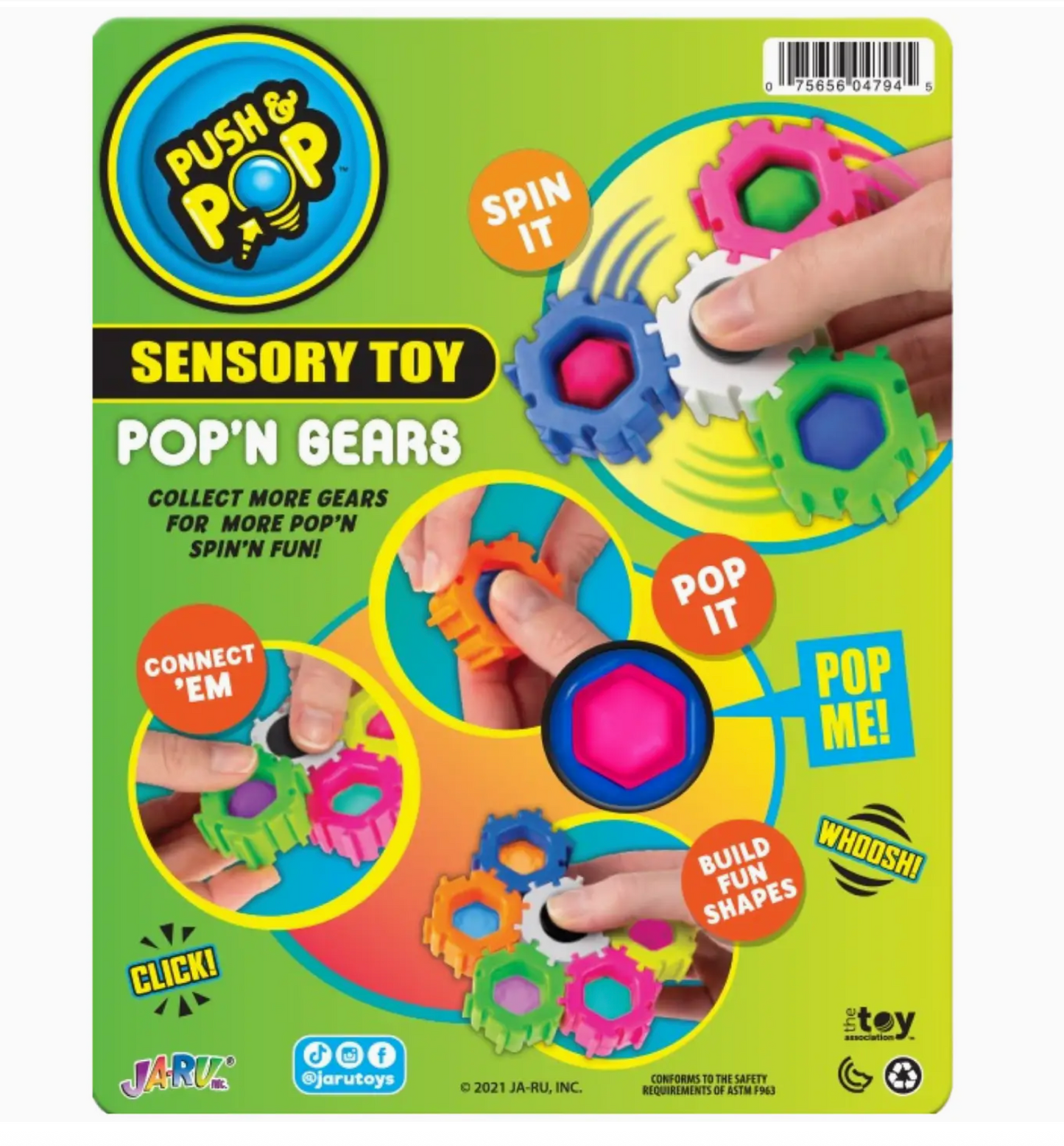 Push & Pop Pop ‘n Gears Sensory Fidget Toy