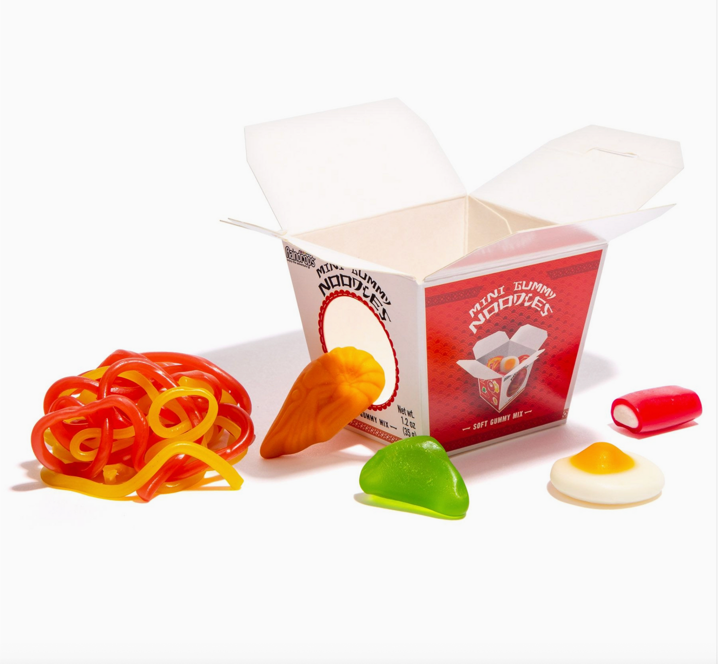Raindrops Mini Gummi Noodles Soft Candy Mix 1.2oz 2-Pack