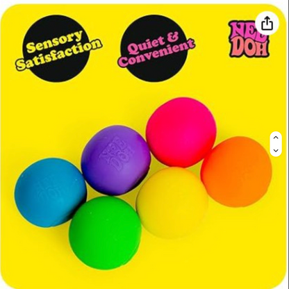 Rainbow Teenie NeeDoh Squishy Stress Balls – 6-Piece Set