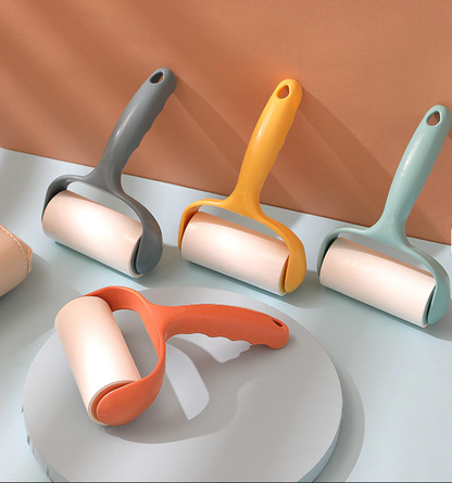 Manual Reusable Lint Roller with Extra Sticky Refill Roll for Pet Hair, Dust & Lint Removal