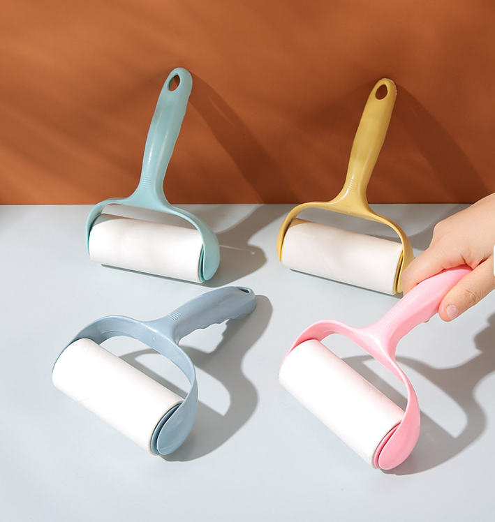Manual Reusable Lint Roller with Extra Sticky Refill Roll for Pet Hair, Dust & Lint Removal