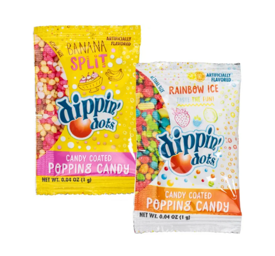 2-Pack Dippin’ Dots Popping Candy – Banana Split & Rainbow Ice