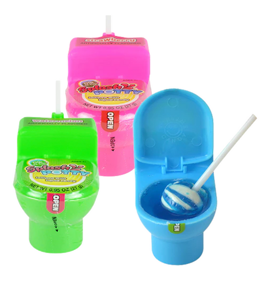 Dip-N-Lik Splash Potty Lollipop Candy Toy – 0.55 oz - 3 Pack
