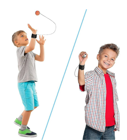 2.25" Sports Wrist Band Return Ball – Interactive Wrist Strap Toy for Kids (Baseball, Soccer, Basketball)