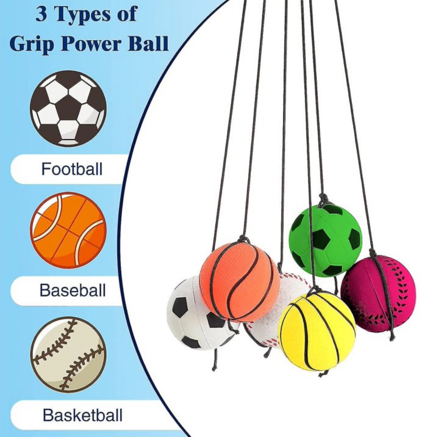 2.25" Sports Wrist Band Return Ball – Interactive Wrist Strap Toy for Kids (Baseball, Soccer, Basketball)