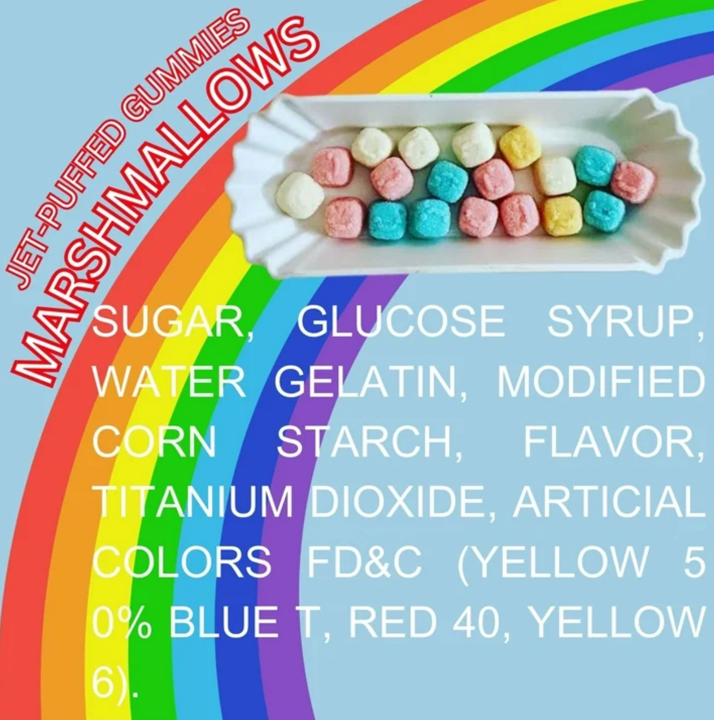 Jet-Puffed Marshmallow Flavored Gummies Candy – 2 Pack (3 oz Each)