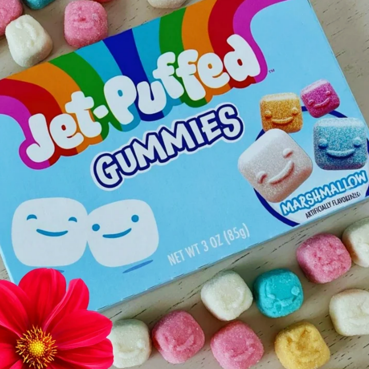 Jet-Puffed Marshmallow Flavored Gummies Candy – 2 Pack (3 oz Each)
