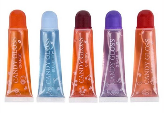 2-Pack Candy Lip Gloss Tubes – Edible Fruity Gloss (Random Flavors)- 0.33oz
