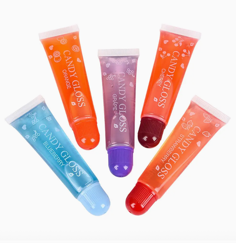 2-Pack Candy Lip Gloss Tubes – Edible Fruity Gloss (Random Flavors)- 0.33oz