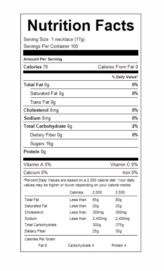 Candy Necklace – 10-Pack Assorted Fruity Candy Jewelry